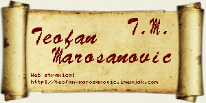 Teofan Marošanović vizit kartica